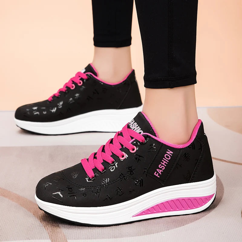 Zapatillas de moda para mujer, zapatos vulcanizados, calzado plano de alta calidad para mujer, para caminar, con plataforma, tallas grandes, Zapatillas Mujer