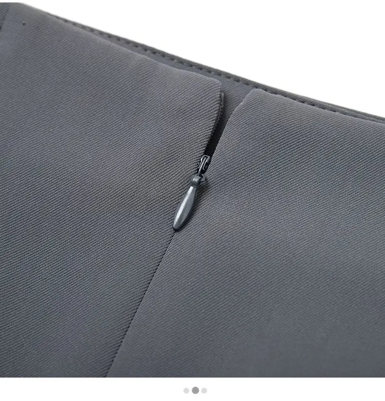 Falda de traje para mujer, de largo medio, cintura alta, adelgazante, plisada, línea A, con abertura, estilo ejecutivo