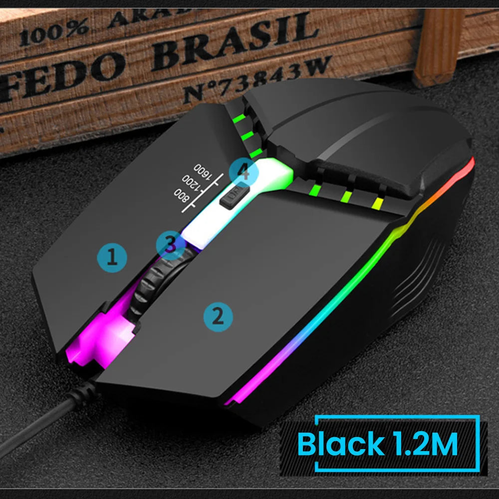 Mouse de gaming con cable Elough RGB – Silencioso, preciso y diseñado para el rendimiento