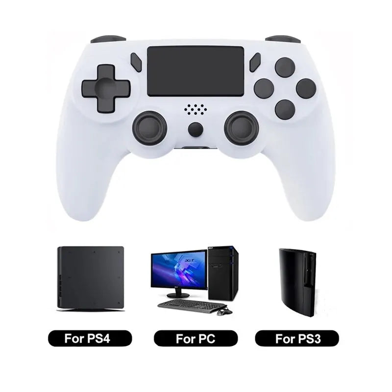 Mando inalámbrico GAMINJA con giroscopios de seis ejes, controlador de juego de doble vibración para PS4, PS3, consola de juegos, Windows 7, 8, 10, PC Joystick