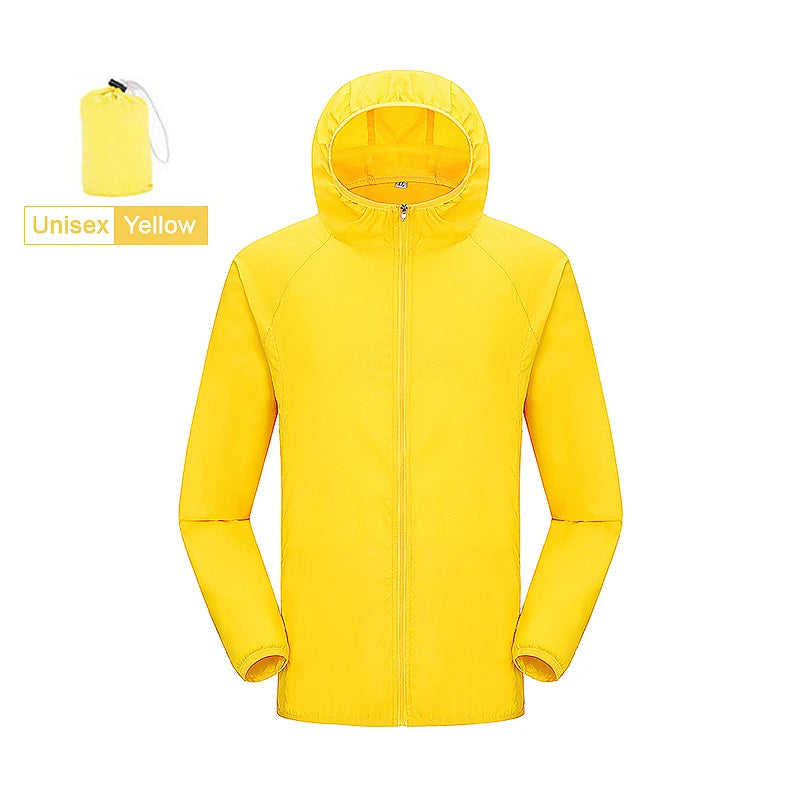 JNLN Chaqueta de senderismo unisex para hombre y mujer, impermeable, de secado rápido, cortavientos para camping, ropa de pesca al aire libre, chubasquero anti-UV
