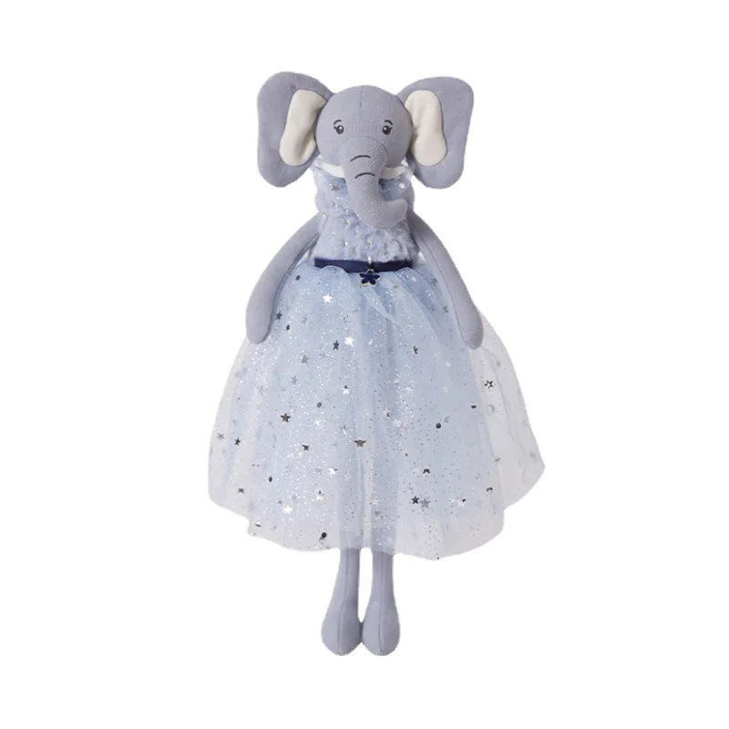 38cm Animales de Peluche Hechos a Mano Lindo Unicornio Elefante Conejo Gato Muñeco Durmiente con Vestido Juguetes de Confort para Bebés Regalos para Niños