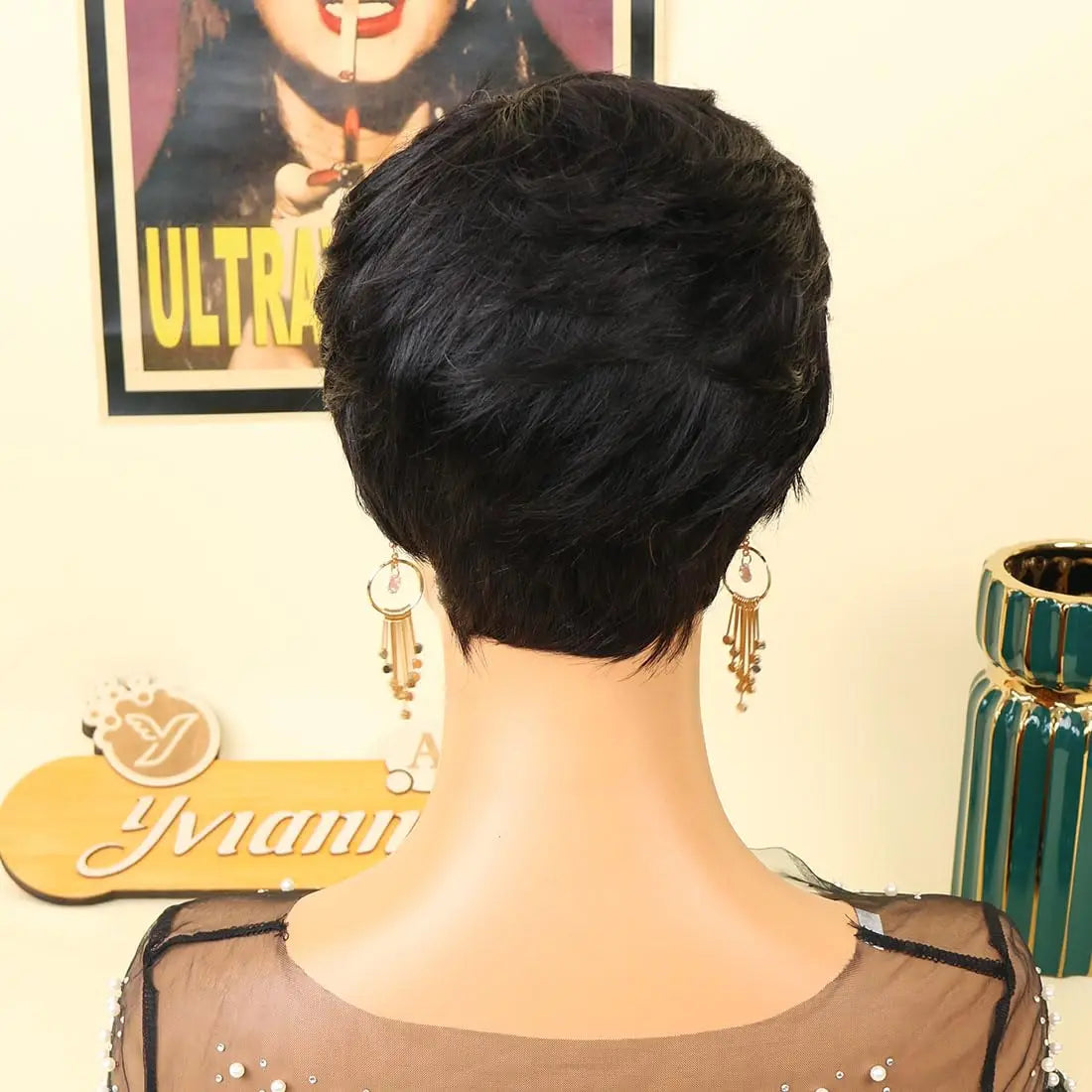 Pixie Cut Wig for Black Women Summer Short Glueless Synthetic Short Pixie Cut Wigs Boy