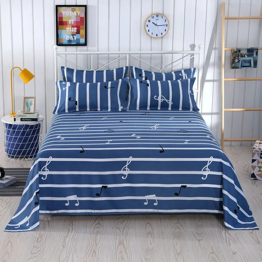 1 Sábana Bajera Textil Hogar Moderna Poliéster Algodón Sábanas Planas Ropa de Cama Tamaño Individual Queen King (Sin Fundas de Almohada)