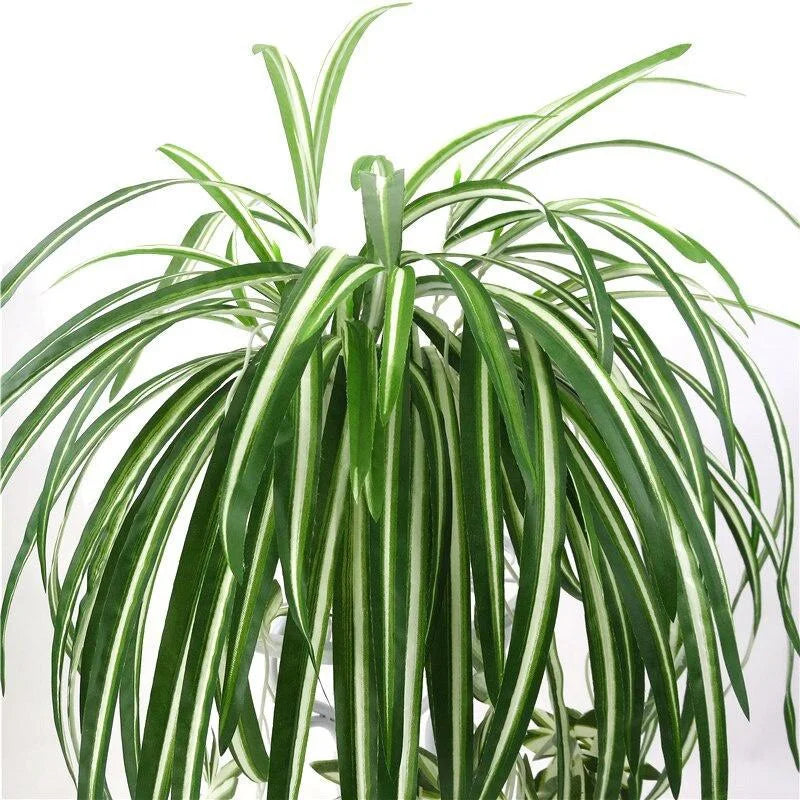 Plantas artificiales colgantes de pared, Chlorophytum, plantas verdes en maceta, plantas falsas de PVC, flores artificiales, decoración de sala de estar, 65 cm