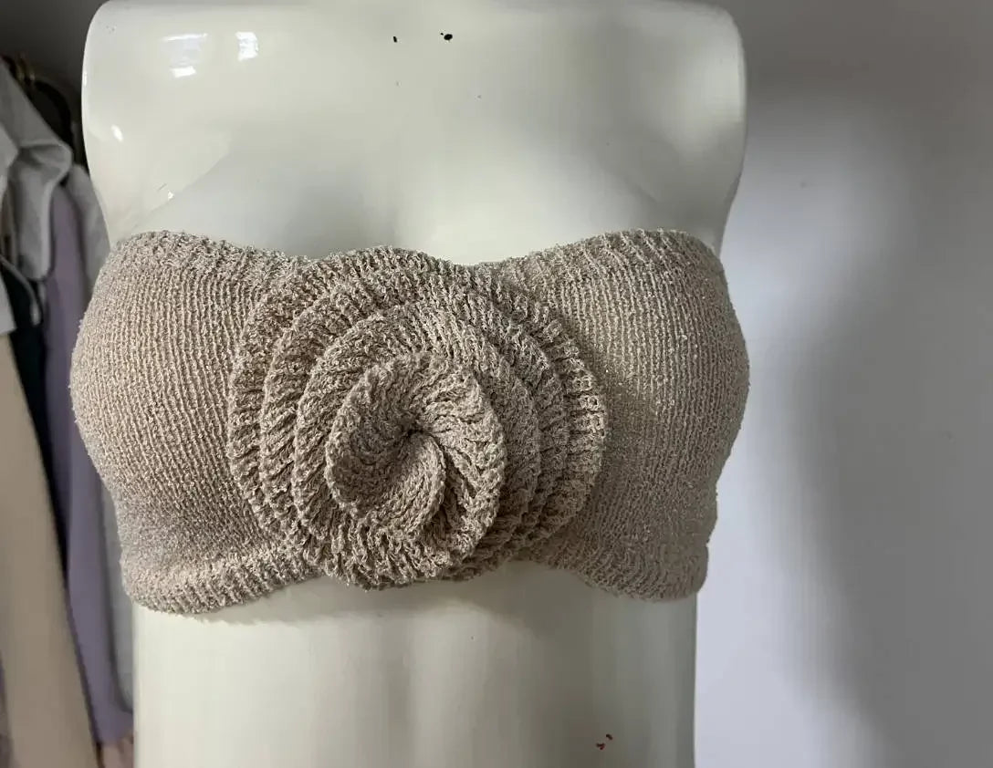 Conjunto de punto de 2 piezas para mujer, falda larga con retales florales, tops de tubo y falda de playa ajustada de cintura alta, conjuntos de punto para mujer