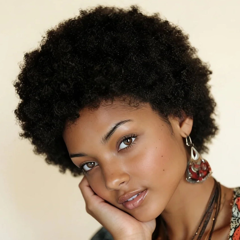 Afro Curly Human Hair Wig
