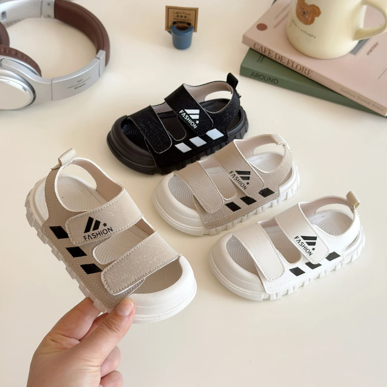 Kids Sandals Children Summer Beach Shoes for Boys Girls Toddlers Little Boy Sandals Fashion New Toes-covered Anti-kick Soft