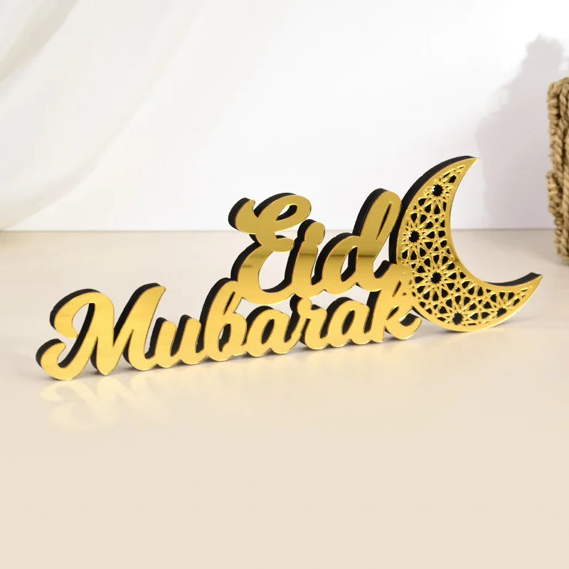 Décoration en acrylique pour Ramadan Mubarak, décoration pour la maison, fête musulmane islamique, cadeau de l'Aïd al-Adha