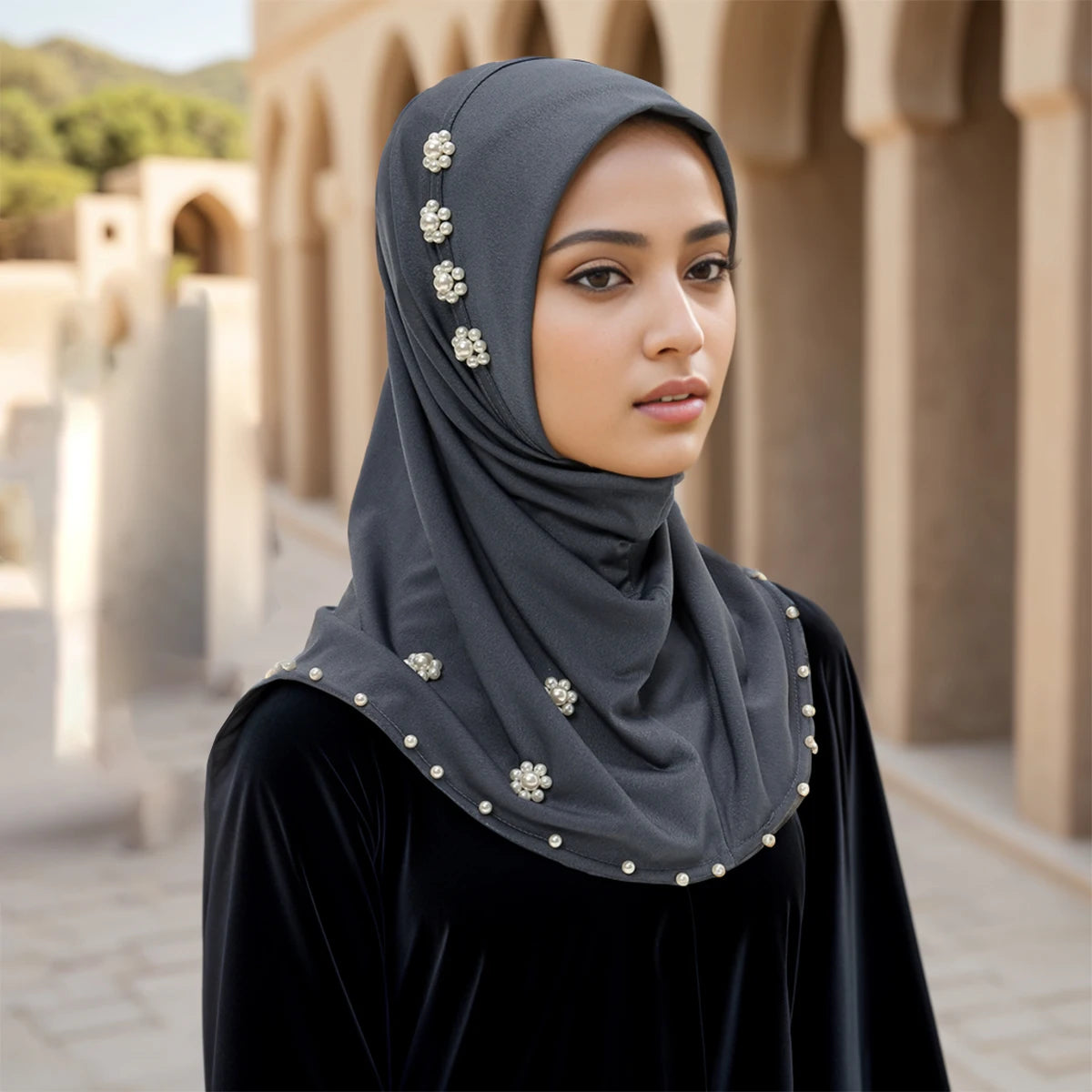 Gorro de Hiyab Instantáneo Modal Perla