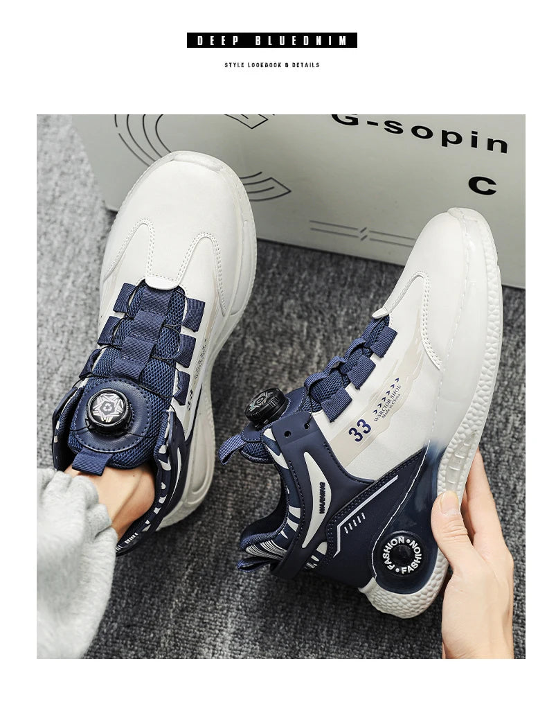 Zapatillas de Hombre con Hebilla Giratoria Cómodas Antideslizantes con Cordones Duraderas para Actividades al Aire Libre de Hombre