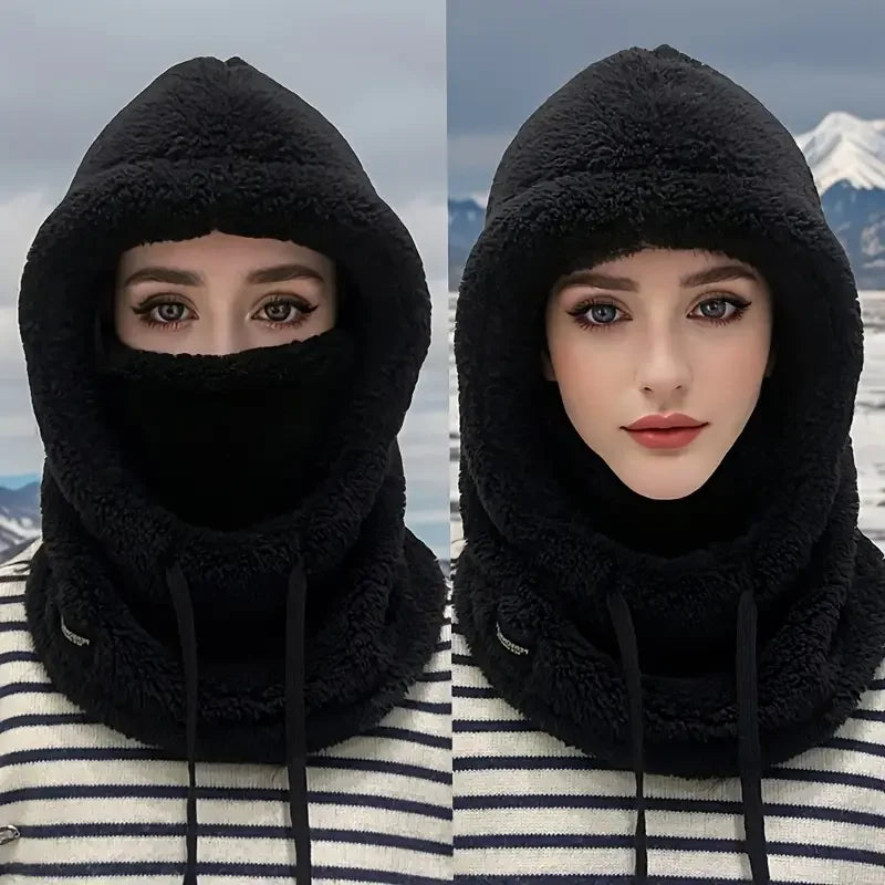 Pasamontañas Térmico de Invierno Cortavientos para Esquí, Capucha de Moto, Cubrecara de Forro Polar Ajustable, Calentador de Cuello para Ciclismo, Máscara Facial Completa