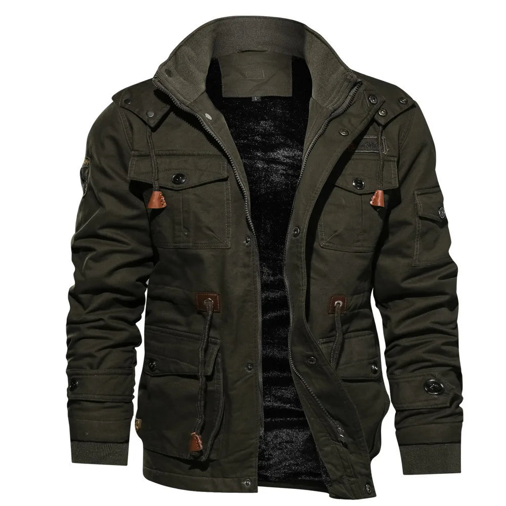 Herrearbeidsklær, tykk, kuldebestandig høst- og vinterjakke, varm, løs og glidelåscardigan for menn, herrejakke Jacket Jacket