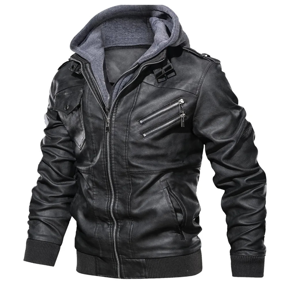Men’s Thickened Lambskin Hooded Jacket