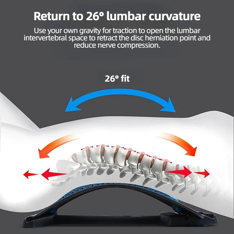 Back Stretcher Multi-Level Adjustable Massager Waist Neck Fitness Lumbar Cervical Spine Cervical Spine Support Massager Lying