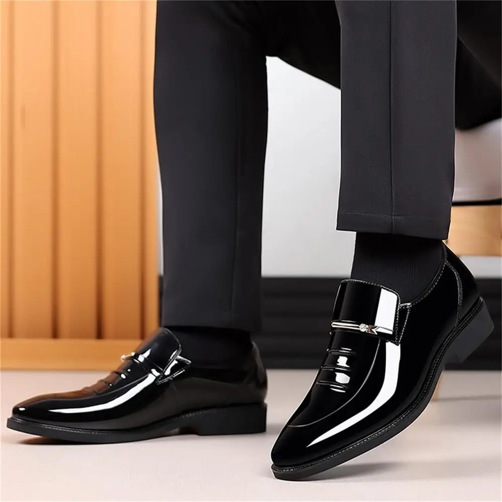 Zapatos de vestir para hombre, formales, de negocios, estilo Oxford, charol de alto brillo, mocasines sin cordones, cómodos, casuales, náuticos para conducir, para hombres