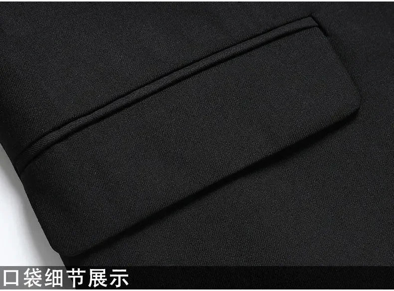 Trajes para Hombre Moda Coreana Manga Larga Ajustado Boda Negocios Blazer Negro Profesional Formal Conjuntos de Pantalones Ropa Hombre