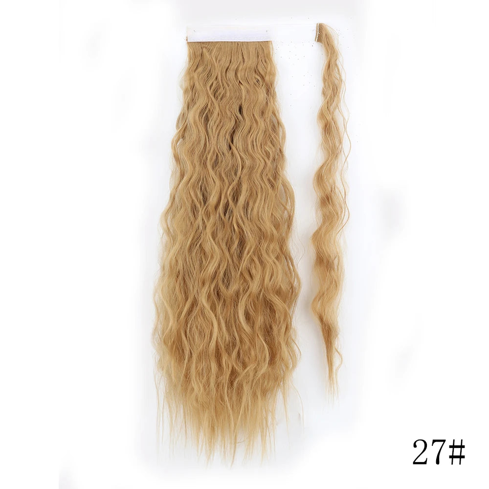 LISI GIRL Synthetic 22/34 Inches Wrap Ponytail Long Afro Curly Hair Extensions Hairpieces Pony Tail Fake Hair Heat Resistant