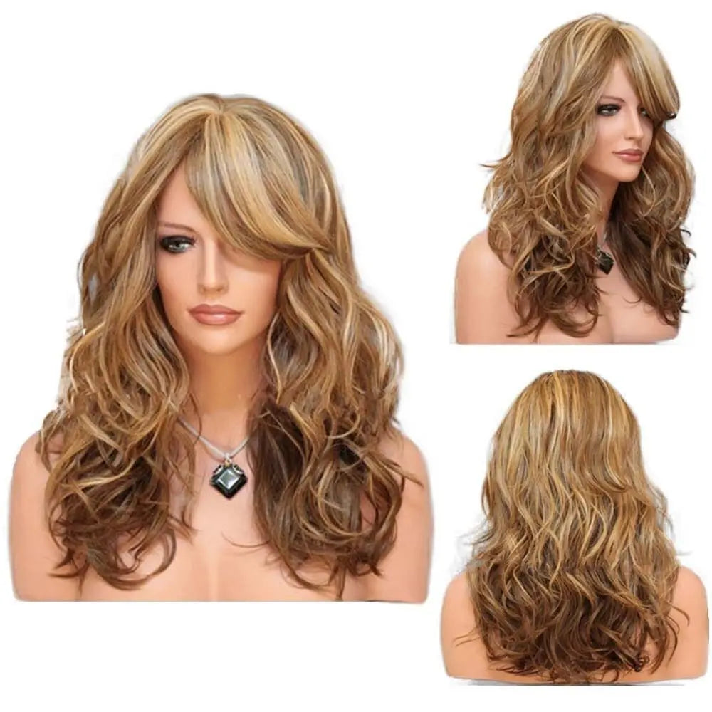 Peluca rubia larga rizada