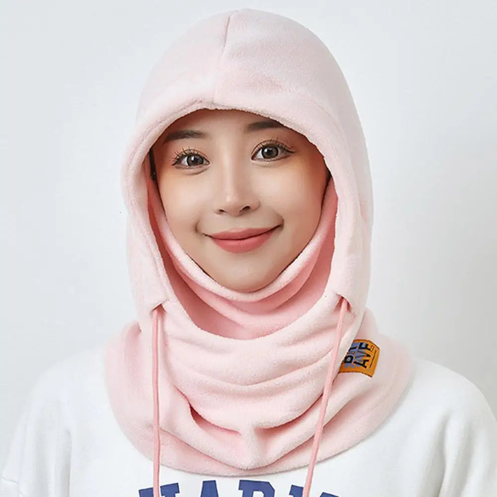 Unisex Winter Hooded Mask Windproof Fleece Face Cover with Neck Protection All-in-One Cold Weather Balaclava for Men Women