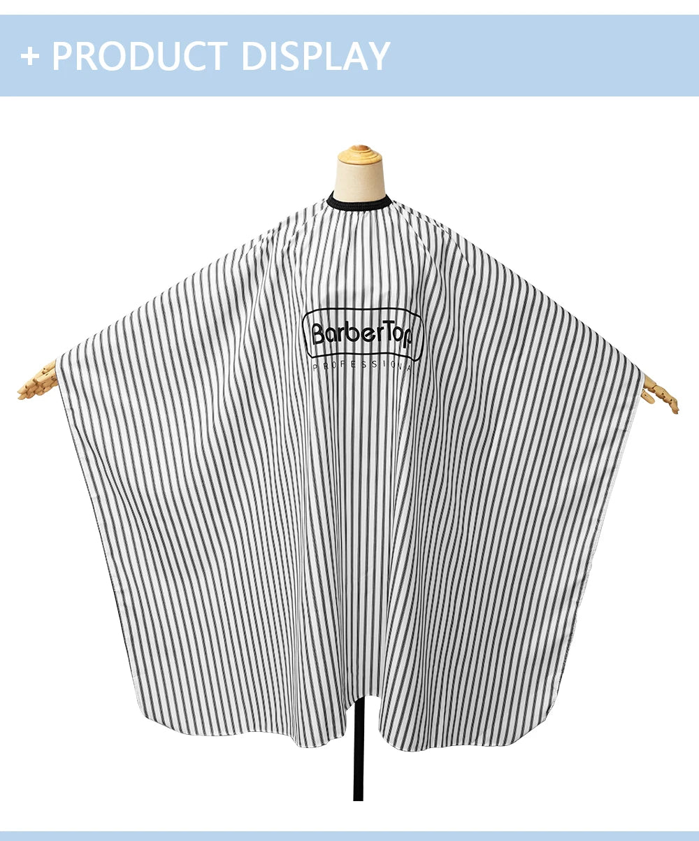 Delantales de peluquería para barbero, patrón de rayas, tela impermeable, barbería, no pegajoso, capas de peluquería, accesorios de salón.