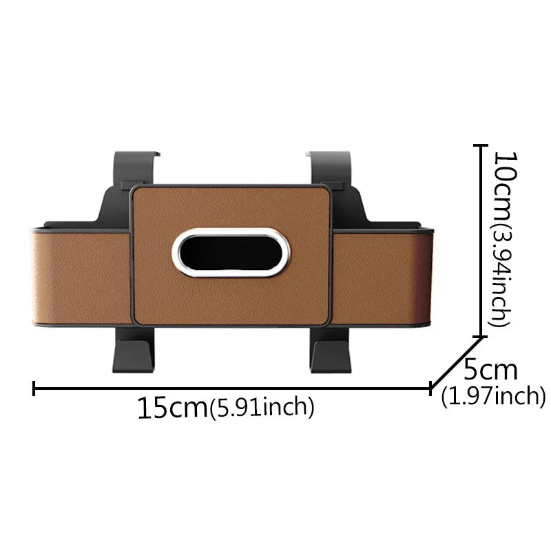 Organizador Multifuncional para Coche, Soporte Trasero con Drenaje, Caja de Almacenamiento Colgante para Coche, Bolsa para Guardar Ordenado con Soporte para Teléfono, Pañuelos y Vasos