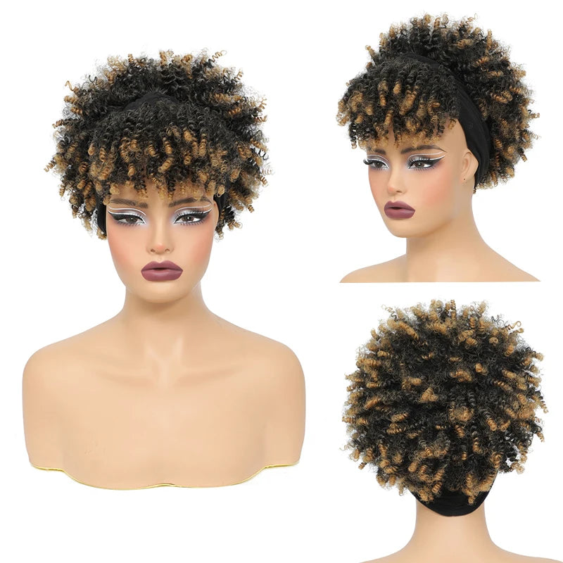 Afro Curly Headband Wig
