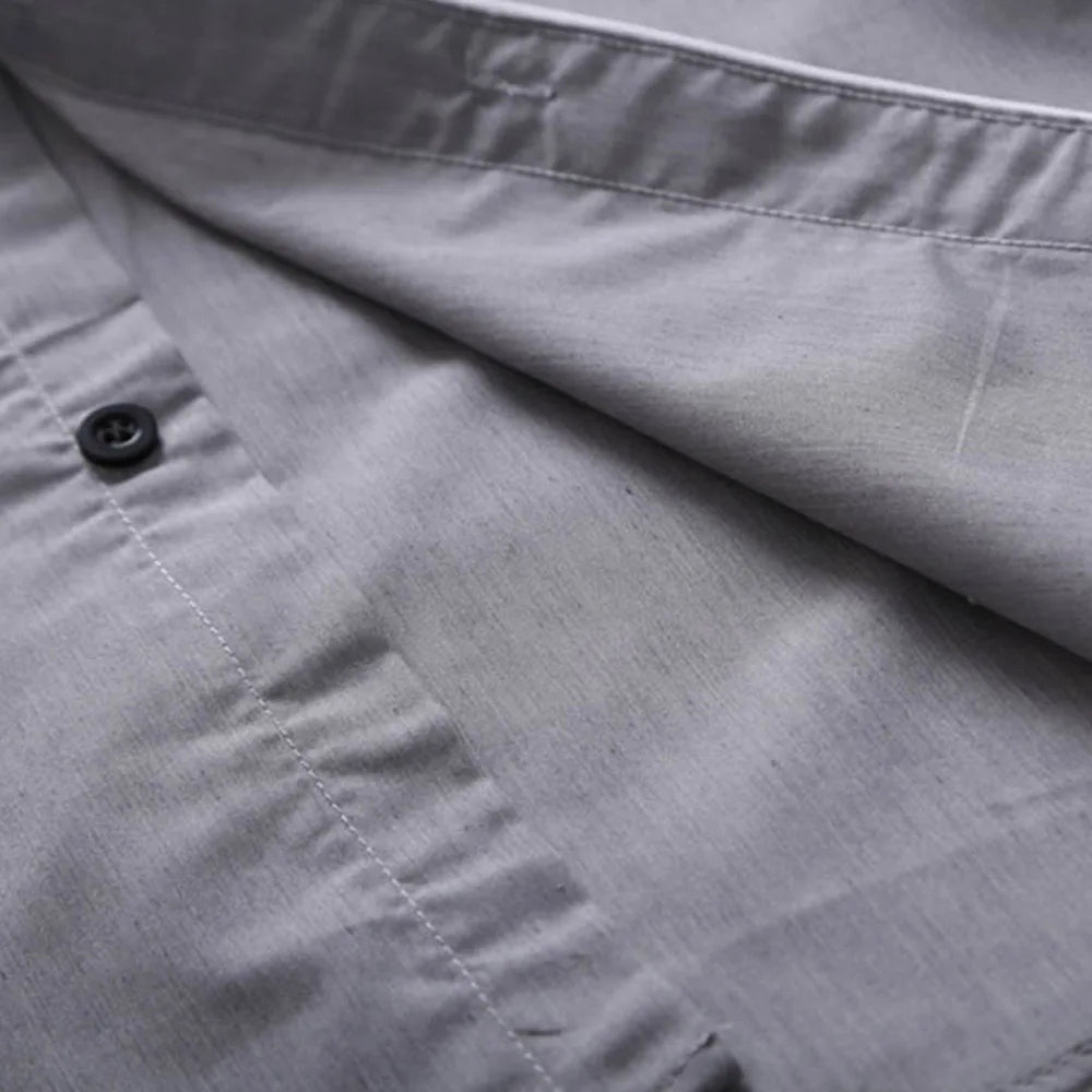 Camisa Formal Casual de Lujo para Hombre Manga Larga Ajustada para Negocios