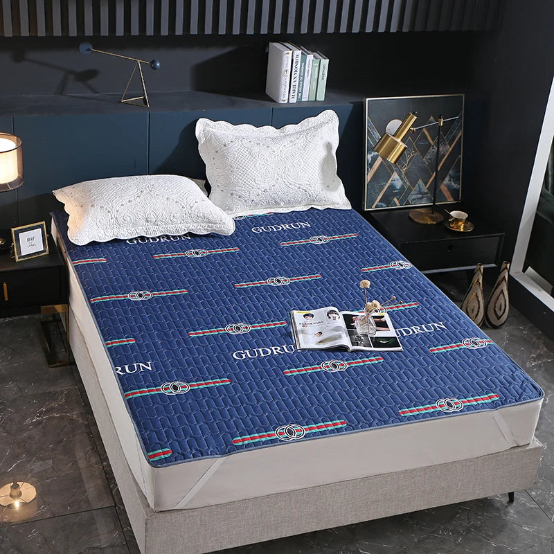 Cubrecama Impermeable Sobre La Cama Protector De Colchón Transpirable Antideslizante Con Banda Elástica Alfombrilla Antipolvo Para Hotel y Hogar