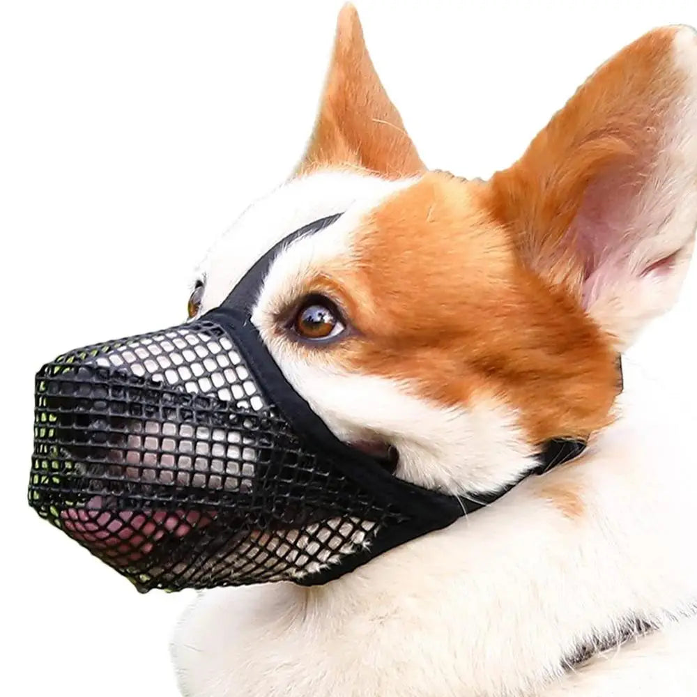 Bozales para perros, ajustables y transpirables, cubrebocas para perros, antiladridos, antimordeduras, de malla, para perros de hocico largo