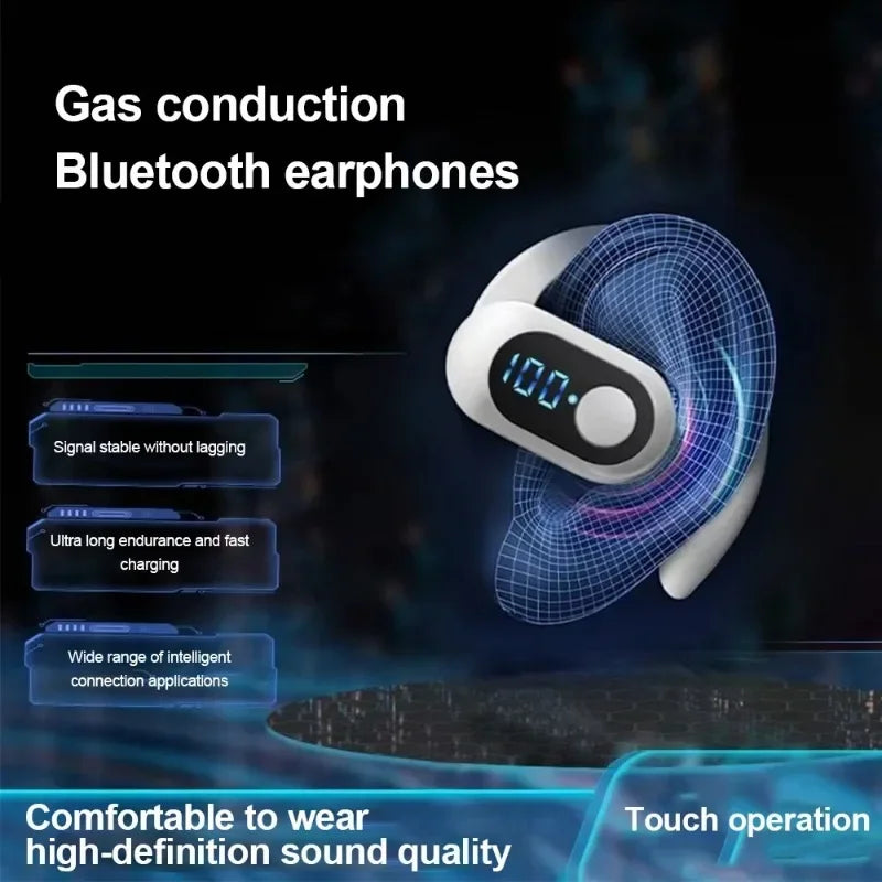 Auricular Bluetooth 5.3 TWS Inalámbrico de Gancho Orejero Auricular HiFi Estéreo con Reducción de Ruido Impermeable para Huawi Xiami