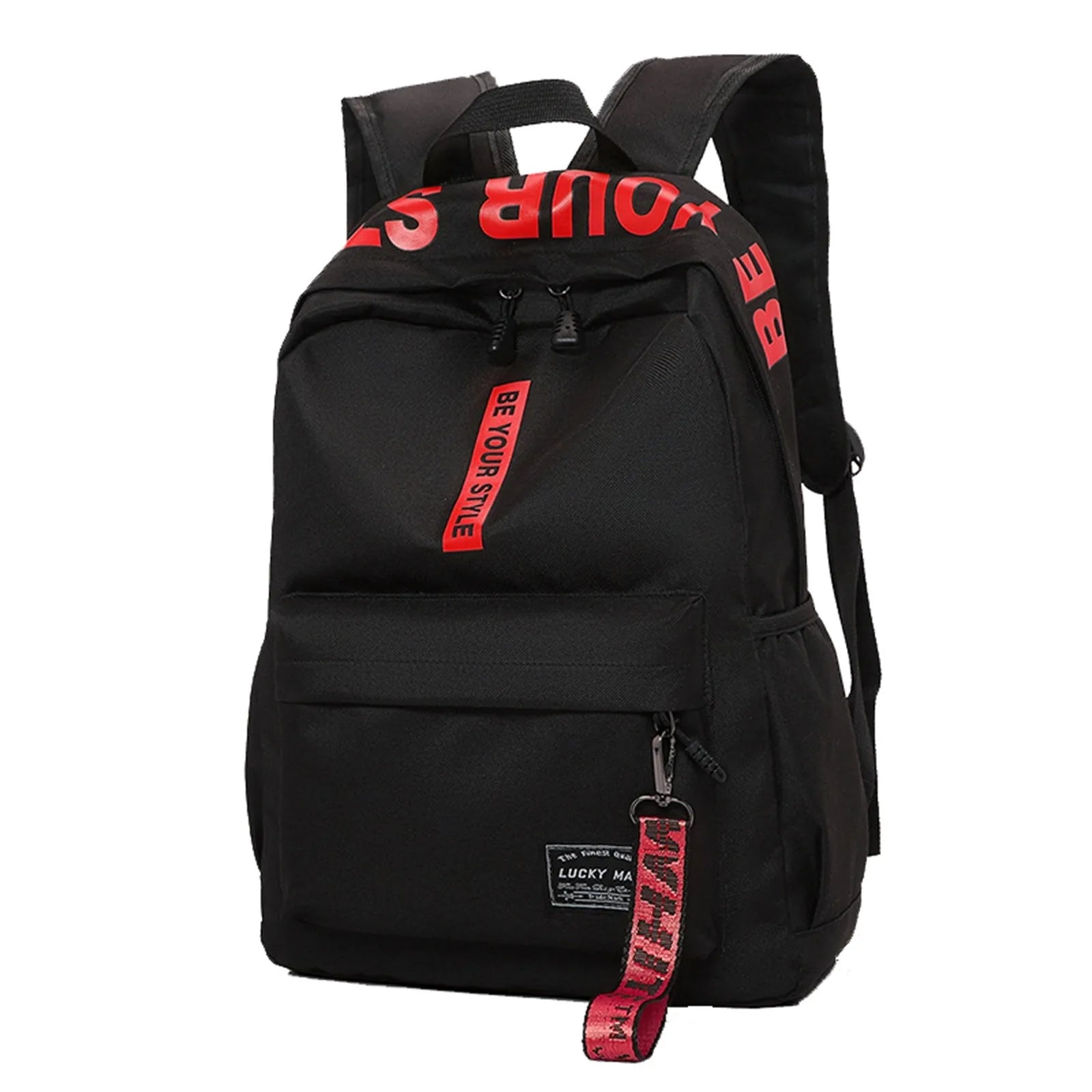 Mochila de estudiante a la moda, ligera, logotipo personalizable, casual, bolso de hombro doble, correa de hombro arqueada, forro de poliéster, Oxford