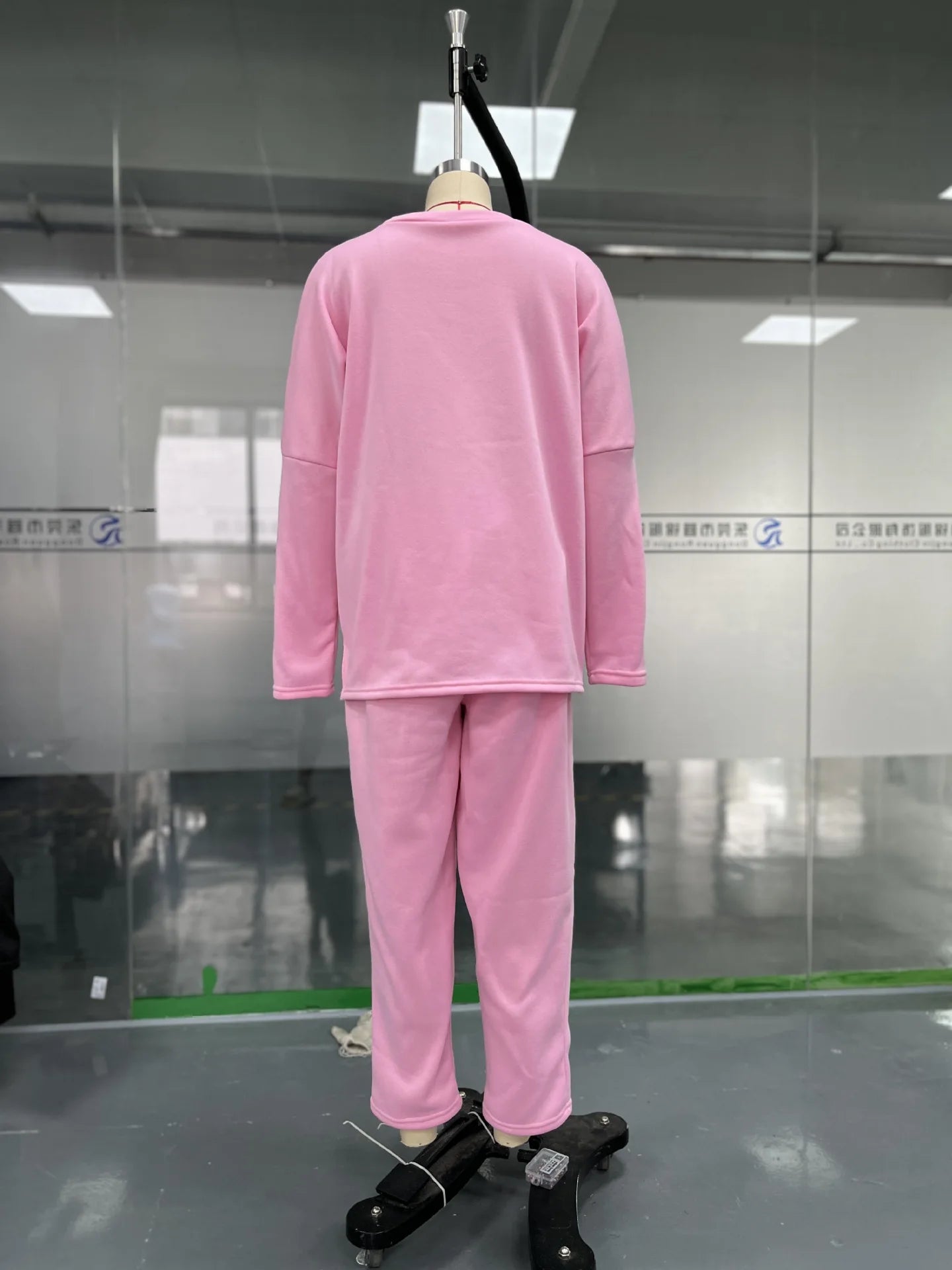 Conjuntos de dos piezas de pantalón para mujer, tops lisos de manga larga, cuello redondo, casual, pantalones largos de cintura media, bolsillos, elegante regular