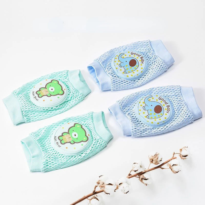Rodilleras de bebé de 2 piezas, protección anticaída para gatear para niños pequeños, finas de verano, rótula de malla, rodillera protectora, seguridad para bebés
