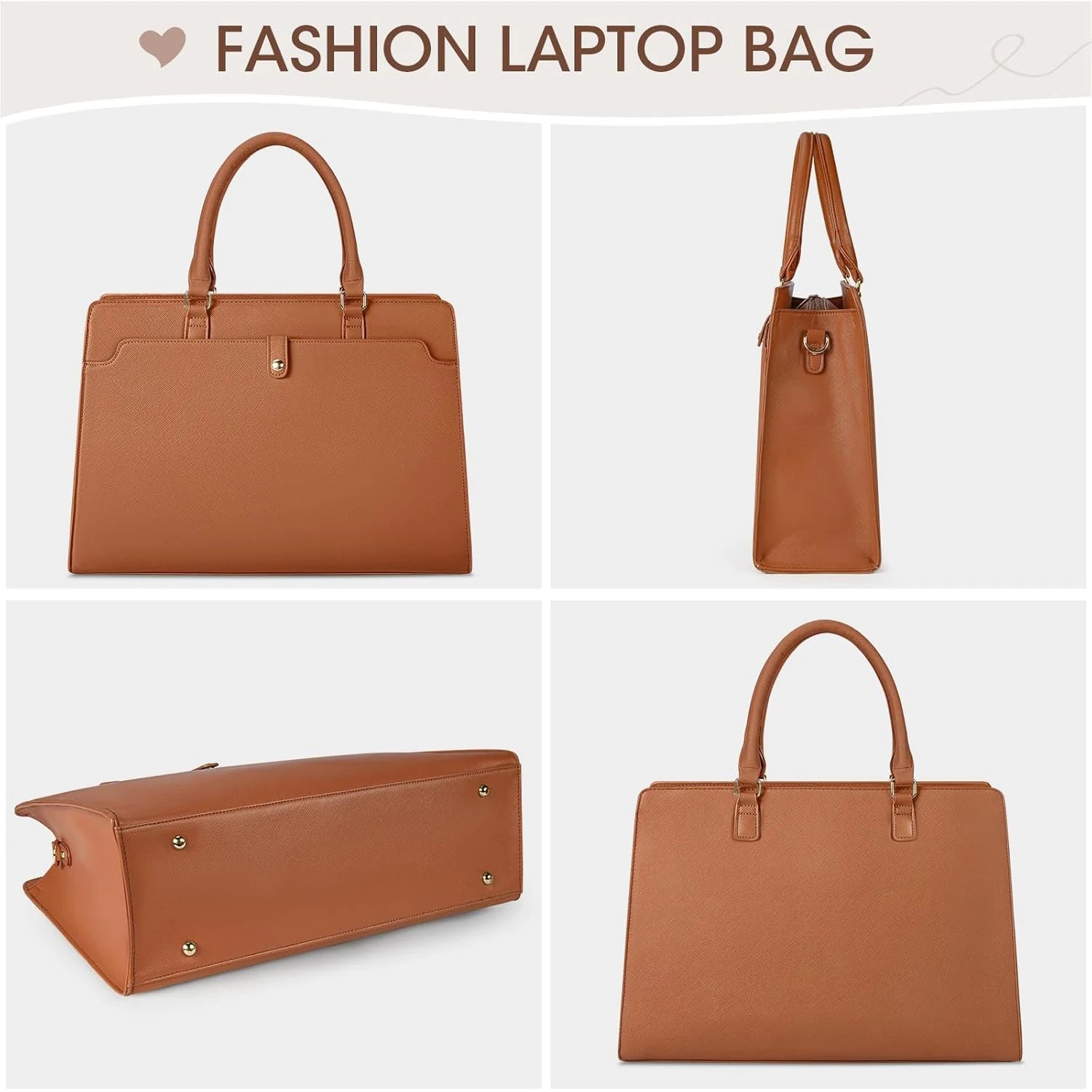 Large Capacity Laptop Bag for Women 15.6 Inch Laptop Tote Bag Leather Work Bag Waterproof Briefcase Business Office Computer Bag