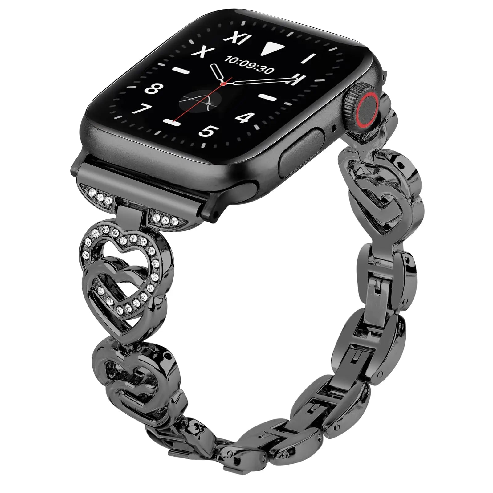 Diamanthjerterem til Apple Watch-rem 40 mm 44 mm 38 mm 45 mm 41 mm 49 mm 42 mm metalllenke iWatch-serien SE 7 6 3 5 Ultra 2 8 9