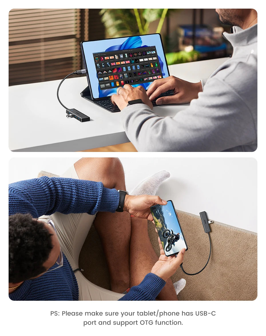 UGREEN Concentrador USB 3.0 de 4 puertos, USB HUB delgado para ratón, teclado, compatible con MacBook Pro Air Laptop, PC de escritorio, Xbox, PS5 Splitter