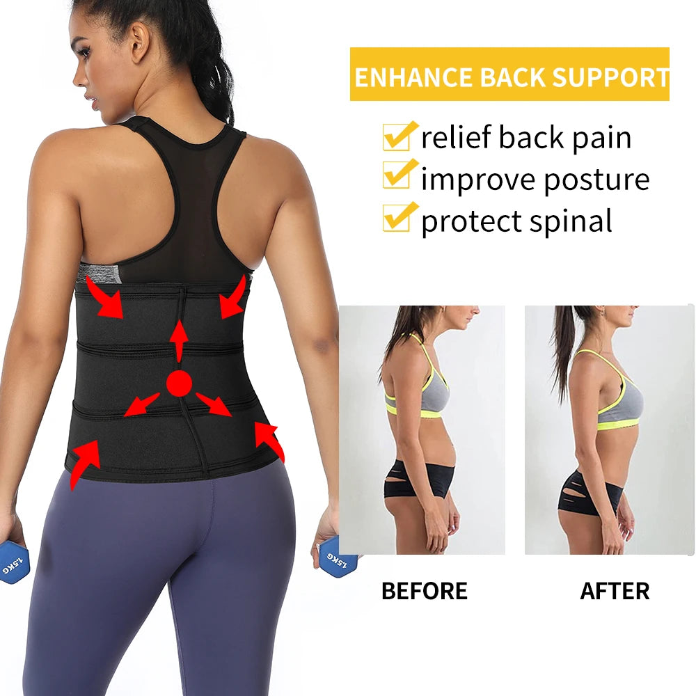 Women Waist Trimmer Tripple Belts Body Shaper Trainer Shapewear Girdle Tummy Control Slimming Fat Burning Postpartum Sheath Belt