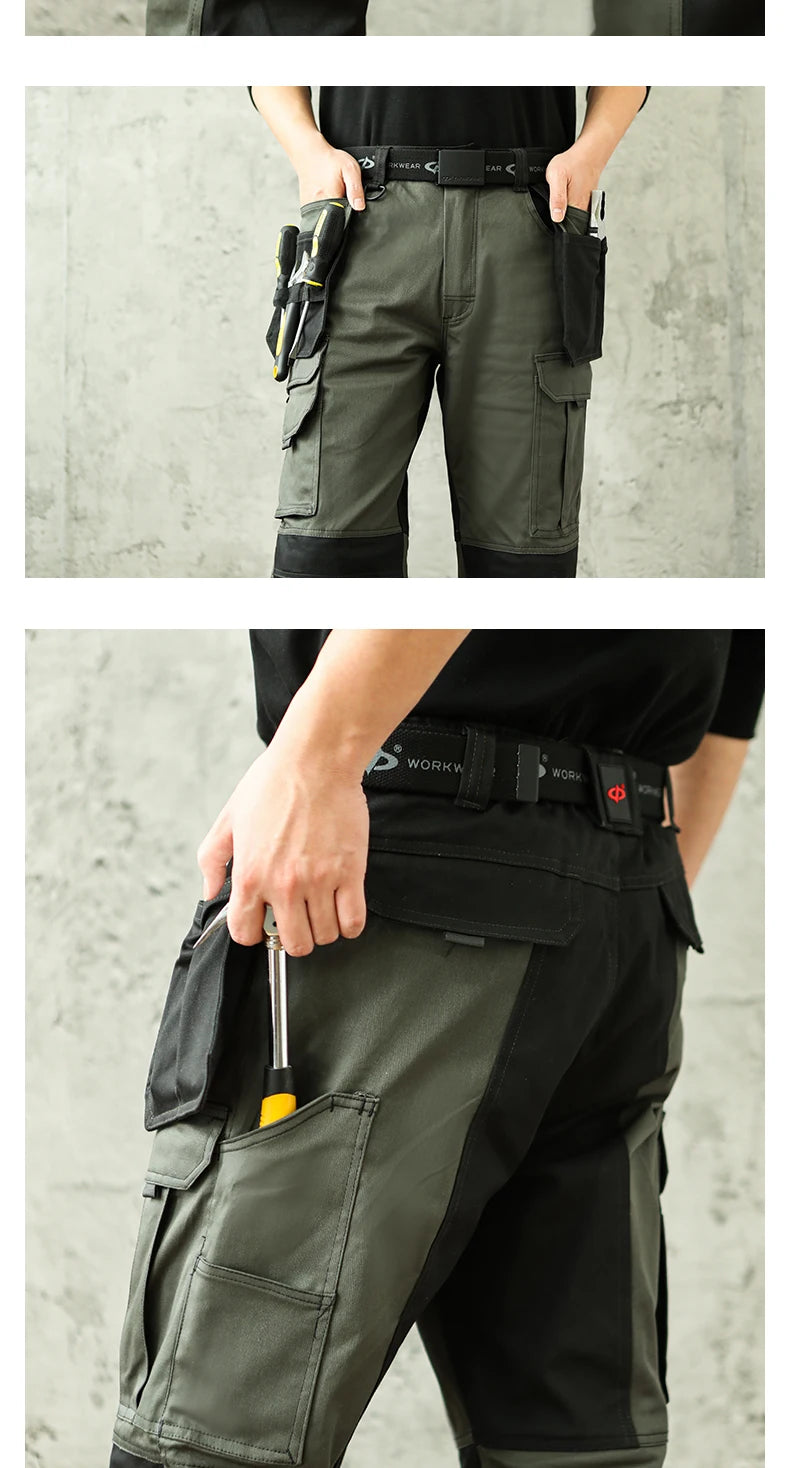 Pantalones de trabajo multifuncionales para hombre Pantalones de trabajo con cintas reflectantes