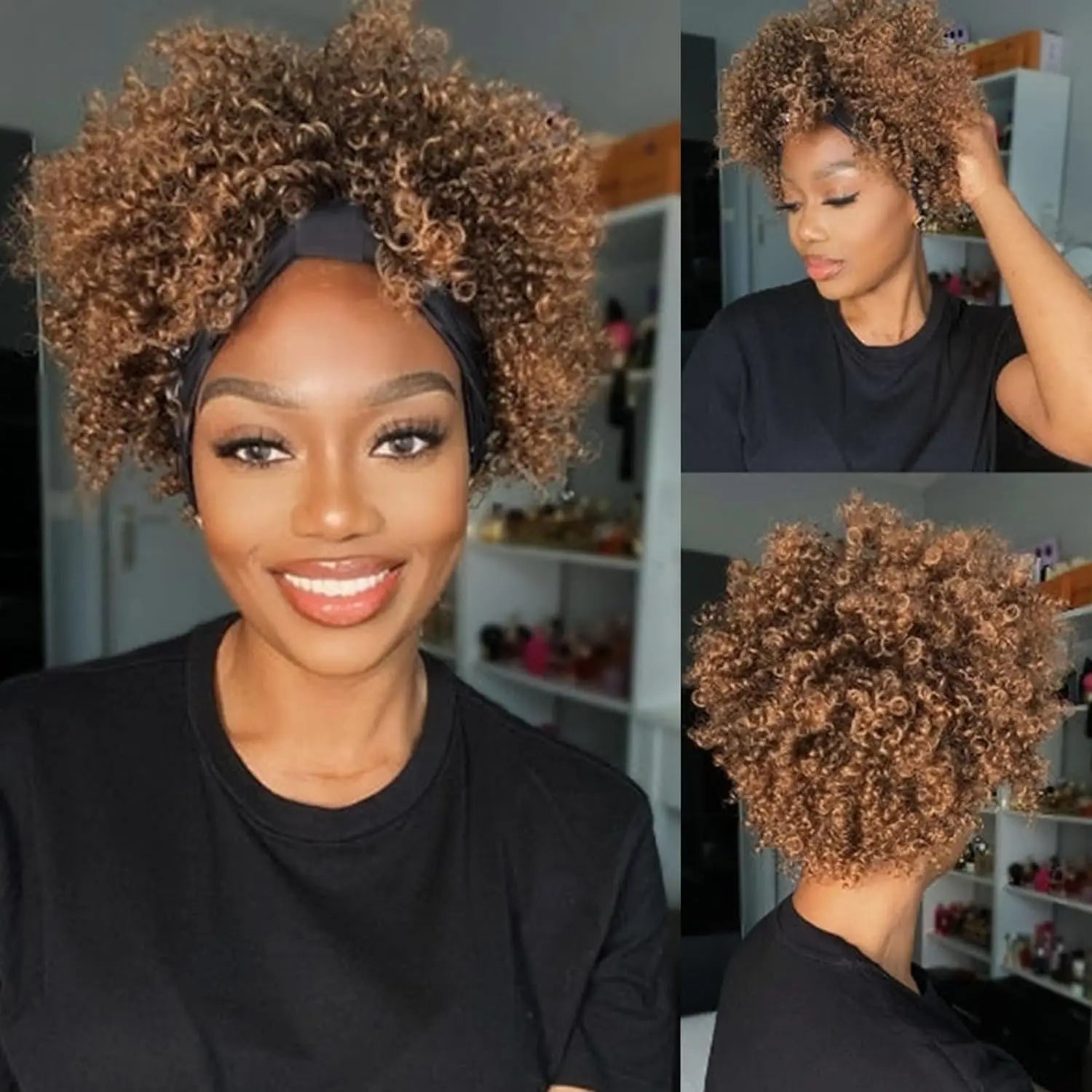 Kinky Curly Headband Wig