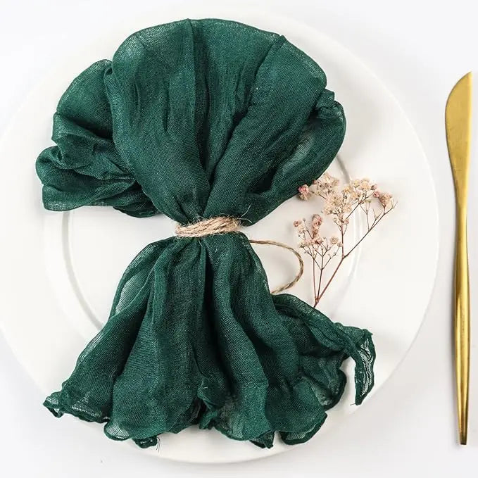 Servilletas arrugadas de 6 piezas Servilletas de algodón suave Servilletas decorativas de tela para bodas, fiestas, uso diario familiar