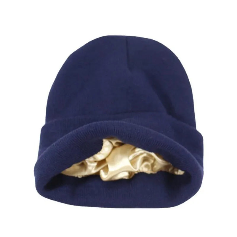 Gorro de punto para mujer, gorros de satén de seda forrados, gorros gruesos, gorros de invierno cálidos para mujer y hombre, gorros de gorro, gorros de pasamontañas para hombre y mujer