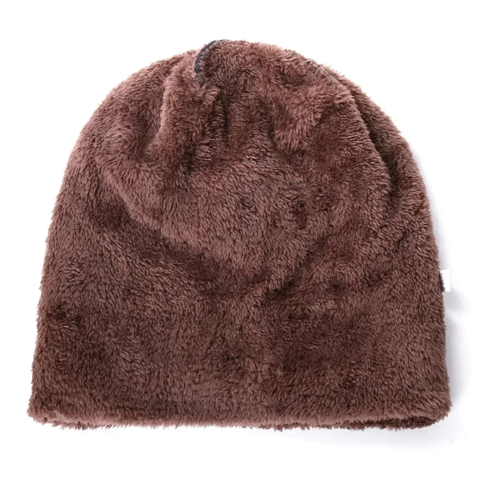 Nuevo gorro de invierno unisex elegante con forro de piel sintética, gorro cálido suave, gorros de invierno gruesos para hombres y mujeres, gorro de punto