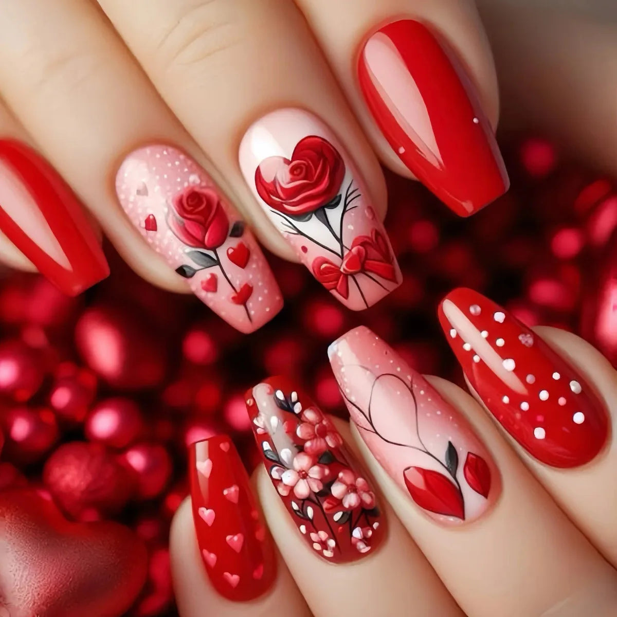 Heart & Rose Press-On Nails