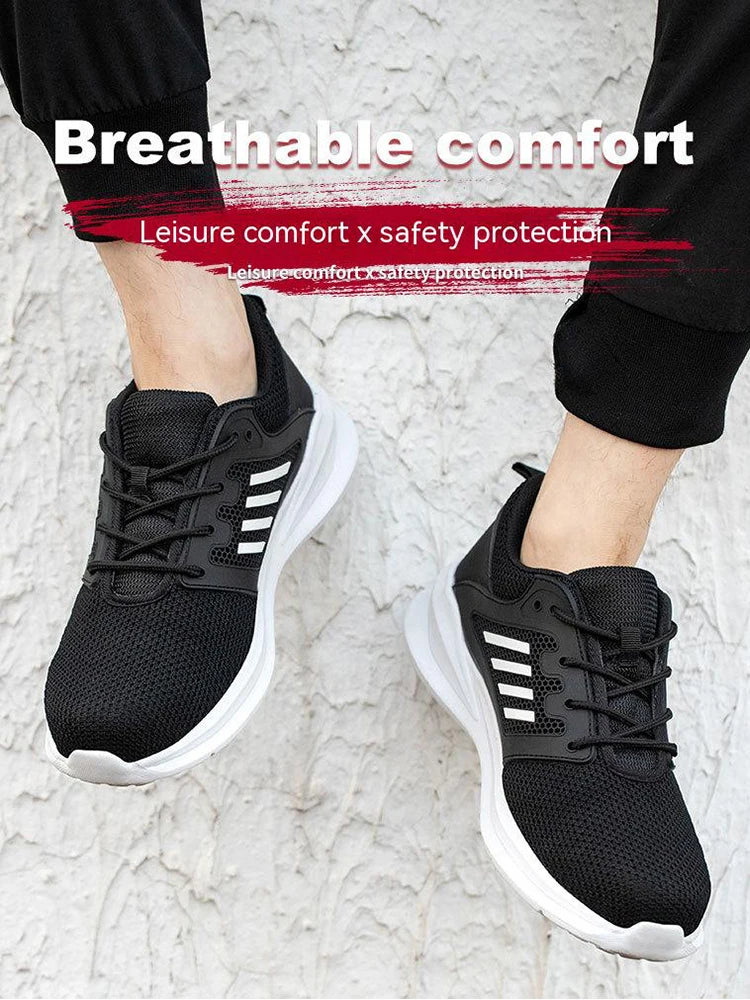 Zapatillas de trabajo con puntera de acero para hombre, zapatos de seguridad a prueba de perforaciones, botas de trabajo, calzado de seguridad indestructible de moda