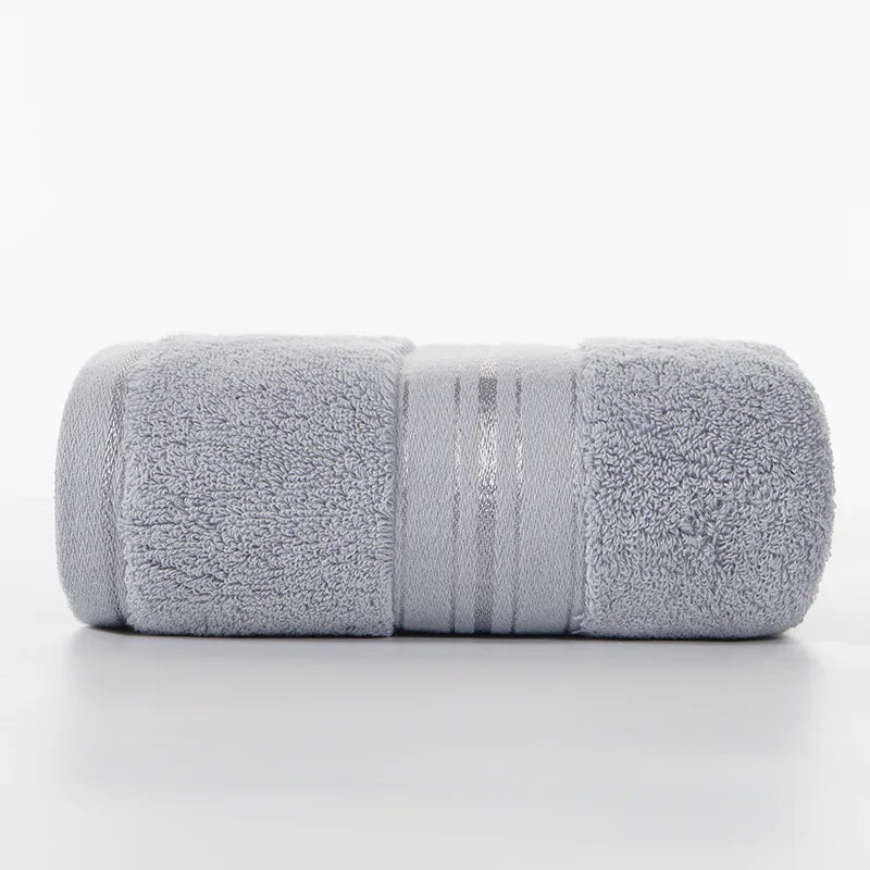 1 toalla facial de algodón 100%, suave y absorbente, de color liso azul o gris, para niños y adultos, para el hogar, hotel, baño, textil de 34*75cm