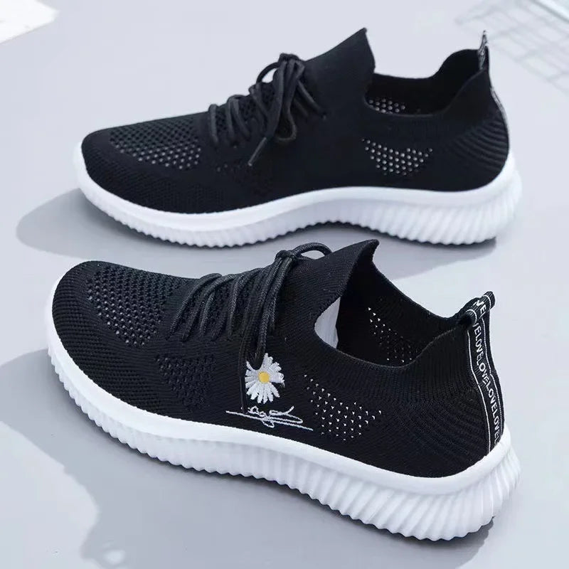 Tenis femenino de verano, zapatillas vulcanizadas para mujer, gran oferta, malla transpirable, versátiles, huecas, transpirables, para gimnasio, deportivas, informales