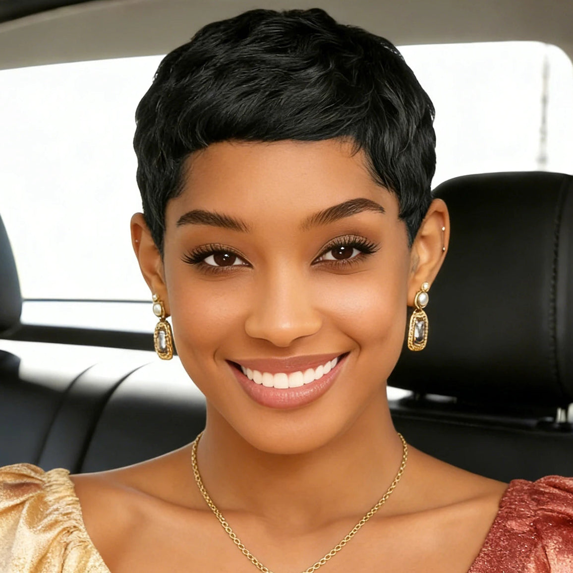 Remy Pixie Wig with Bangs