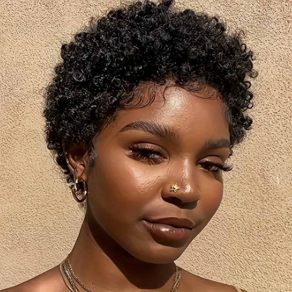4" Afro Curly Pixie Wig