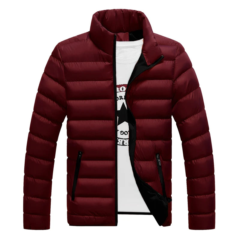 Winter men's thick jacket, warm and thick, slim-fitting outerwear, men's casual high-quality warm coat